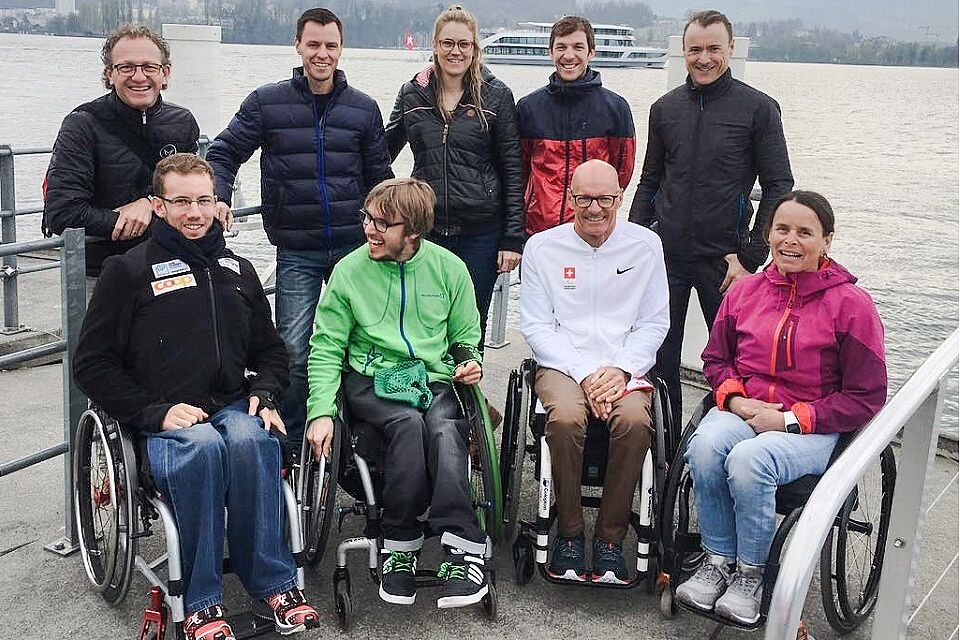 Para-Cycling Athleten und Staff