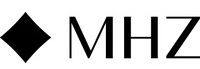 Ein schwarzes Rautenmotiv, gefolgt von den Großbuchstaben „MHZ“ in einer modernen, serifenlosen Schrift auf weißem Hintergrund.