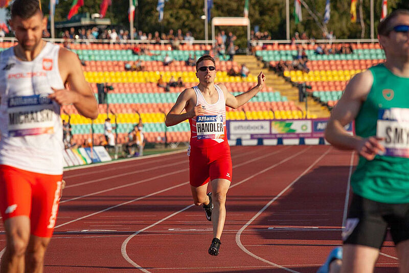 Zieleinlauf 200m von Philipp Handler an der Para-Leichtathletik EM in Berlin