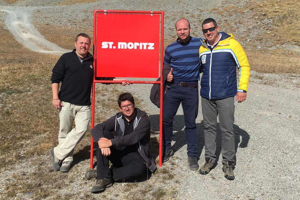Das IPC Broadcasting-Team mit Wim Rossel, St. Moritz Sport&Events