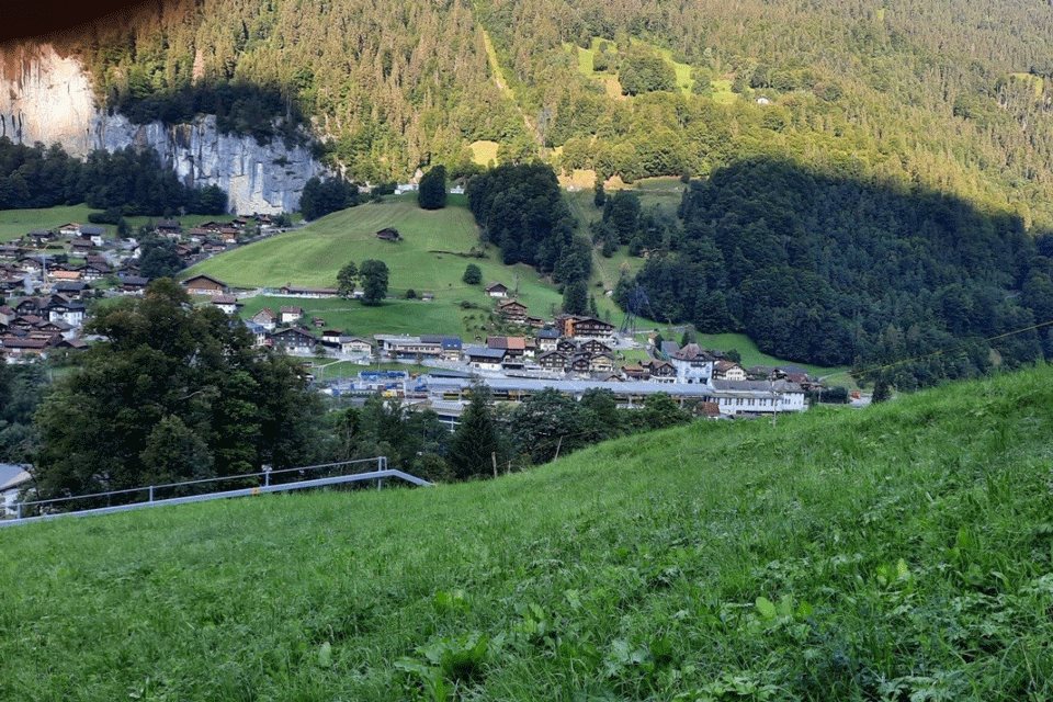 Der Bahnhof von Lauterbrunnen, auf dem Weg nach Wengen.