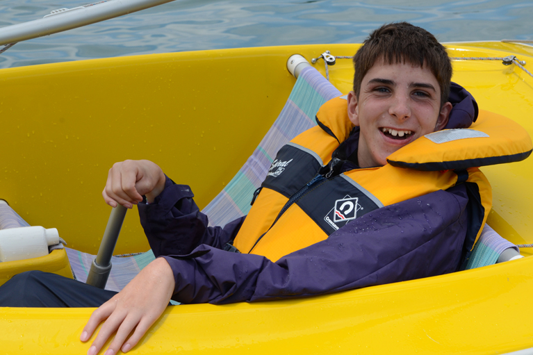 Segler in Jole auf dem Bodensee