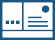 Icon of a generic identification card. It has a circular symbol on the top right, three small square icons on the bottom left, and two horizontal lines next to it, suggesting text fields. The card is blue and white.